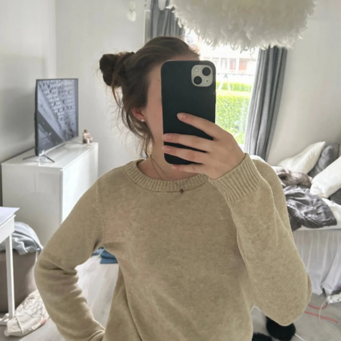 Beige stickad tröja från Vila - 2