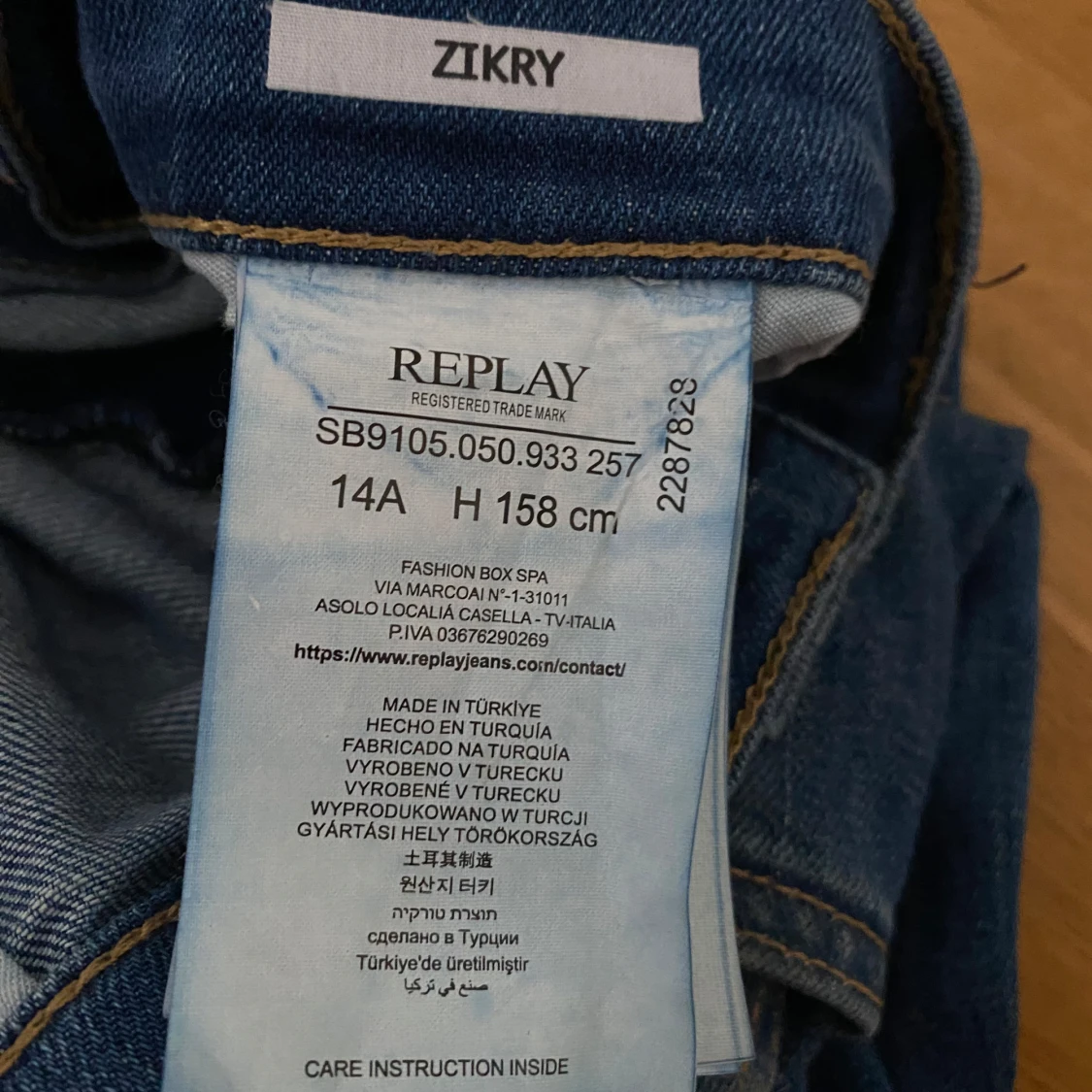 Blå Replay jeans med raka ben - 4