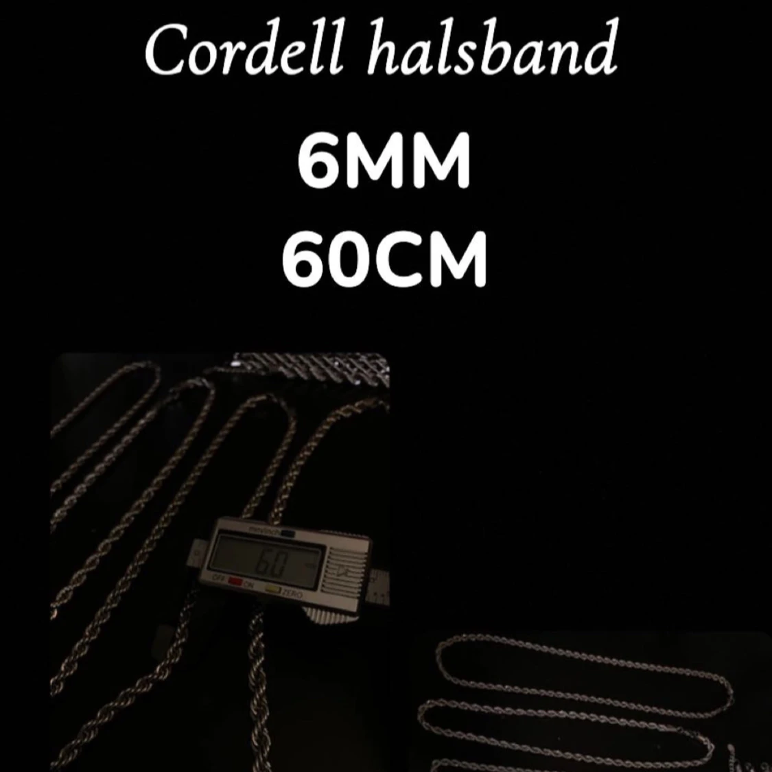 Cordell halsband 6mm 60cm silverfärgat