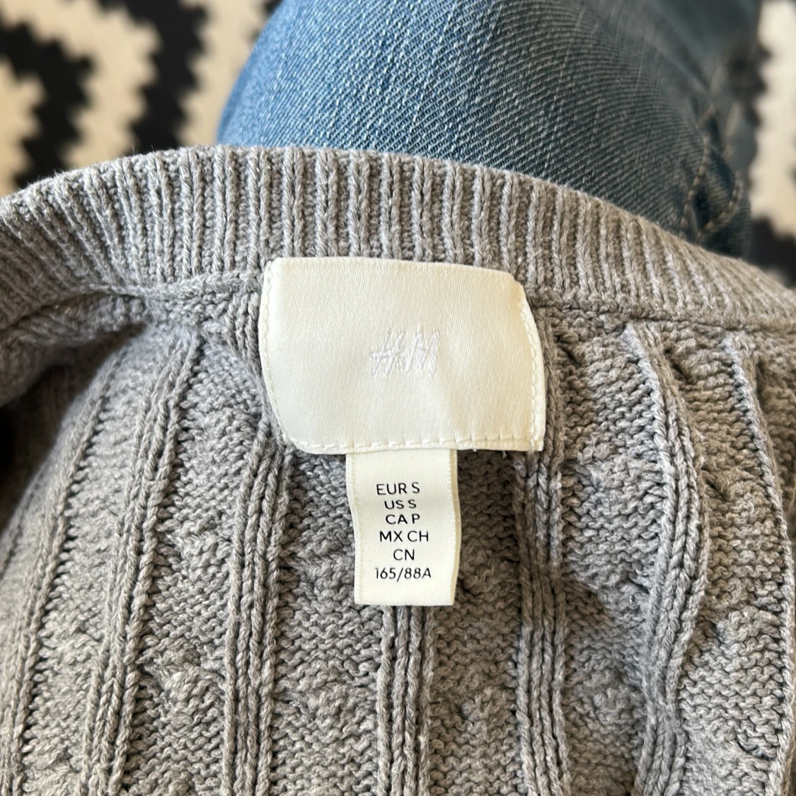 Grå stickad kortärmad topp H&M - 1