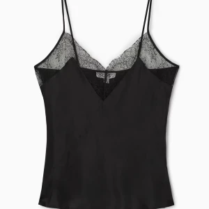 Svart linnetopp med spetsdetaljer - SÖKER!! Detta linne i silke från Cos i strl S elr M