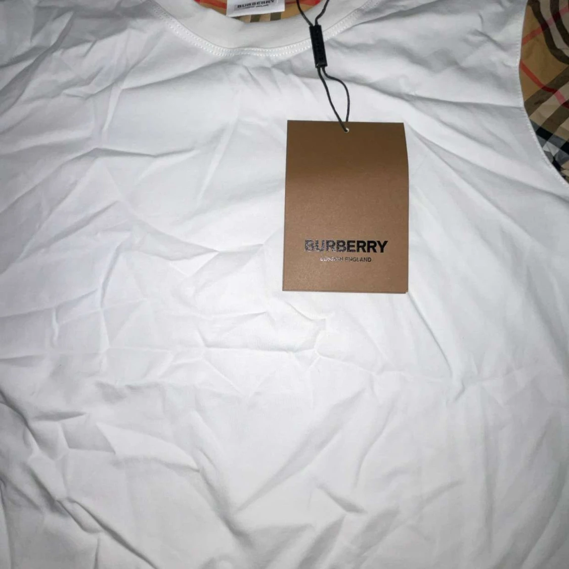 Vit linnetopp från Burberry strl S