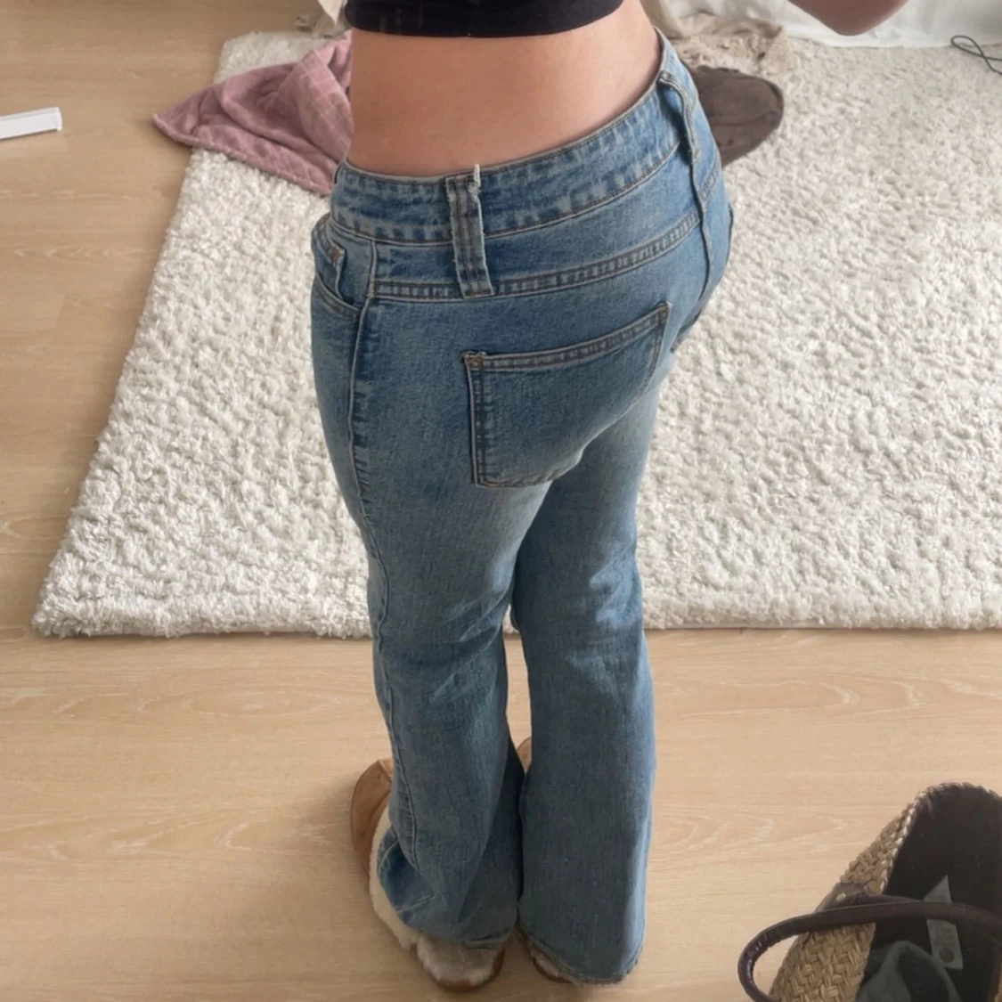 Lågmidjade bootcut jeans blå - 1