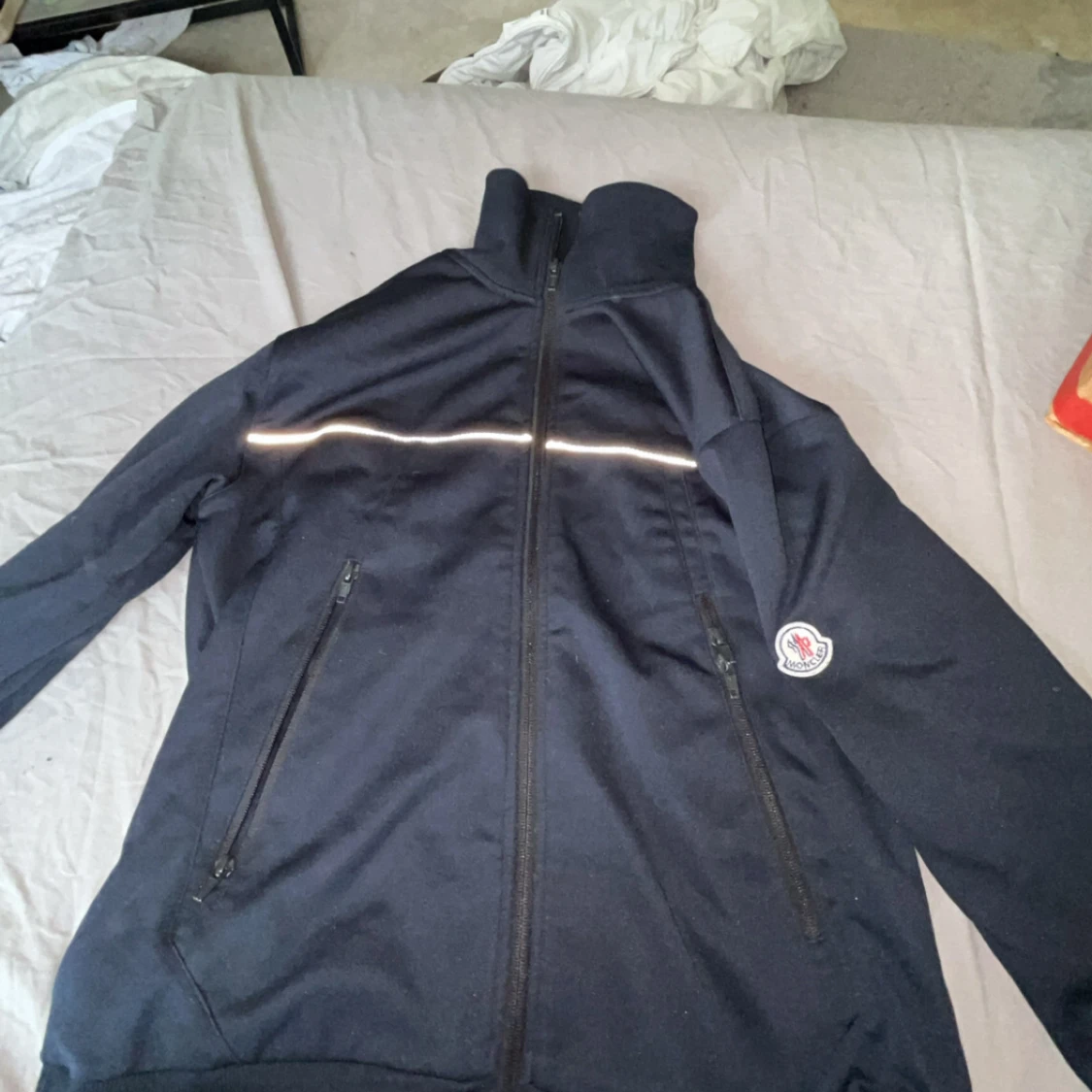 Svart Moncler vindjacka med dragkedja - 1