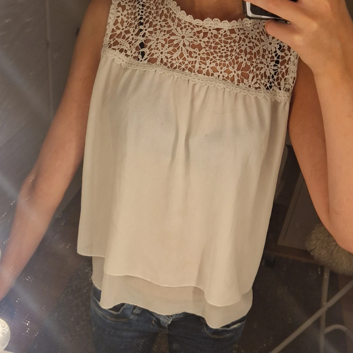 Vit blus med spets från Zanzea - 1