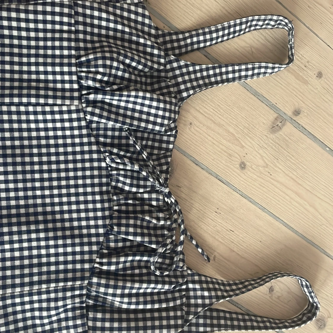 Rutig blåvit linnetopp från Zara - 1