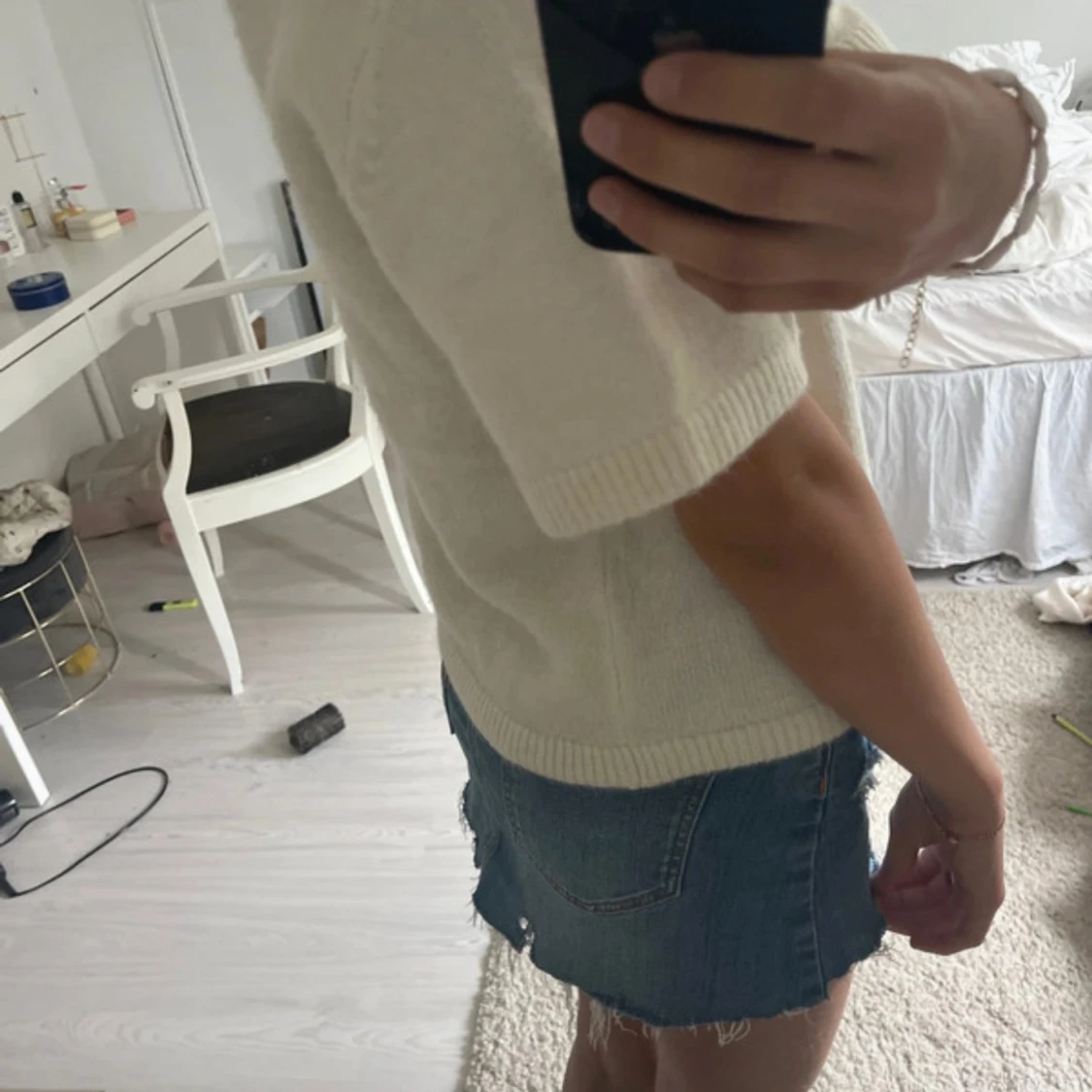 Blå jeanskjol från Zara med slitningar - 3