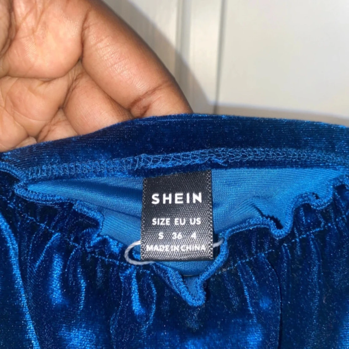 Blå sammetslinnetopp från SHEIN - 3