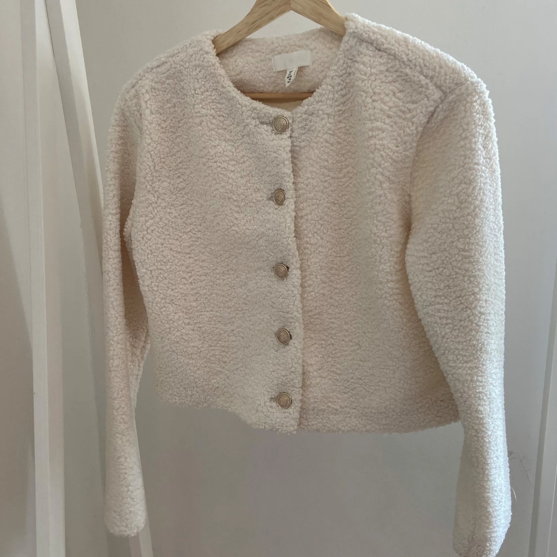 Beige teddyjacka från H&M