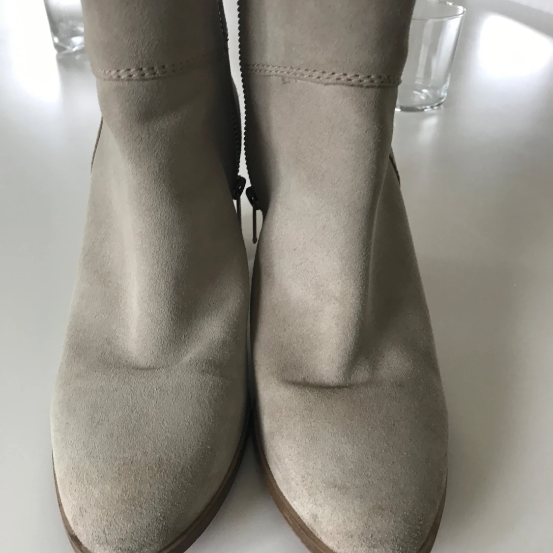 Beige ankelboots mocka Stl 39 - 2