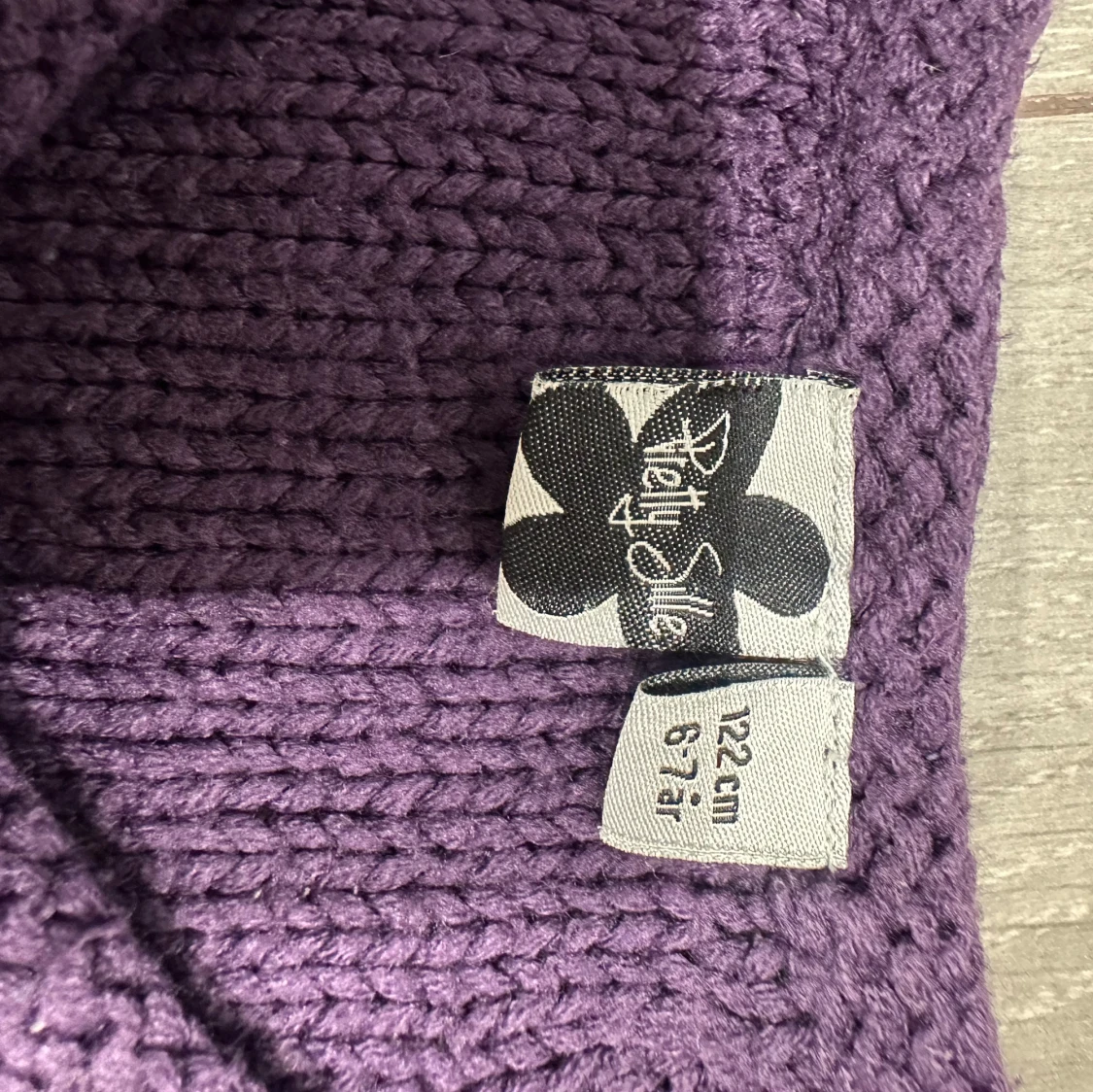 Lila stickad kofta från Pretty Sille för barn  - 1