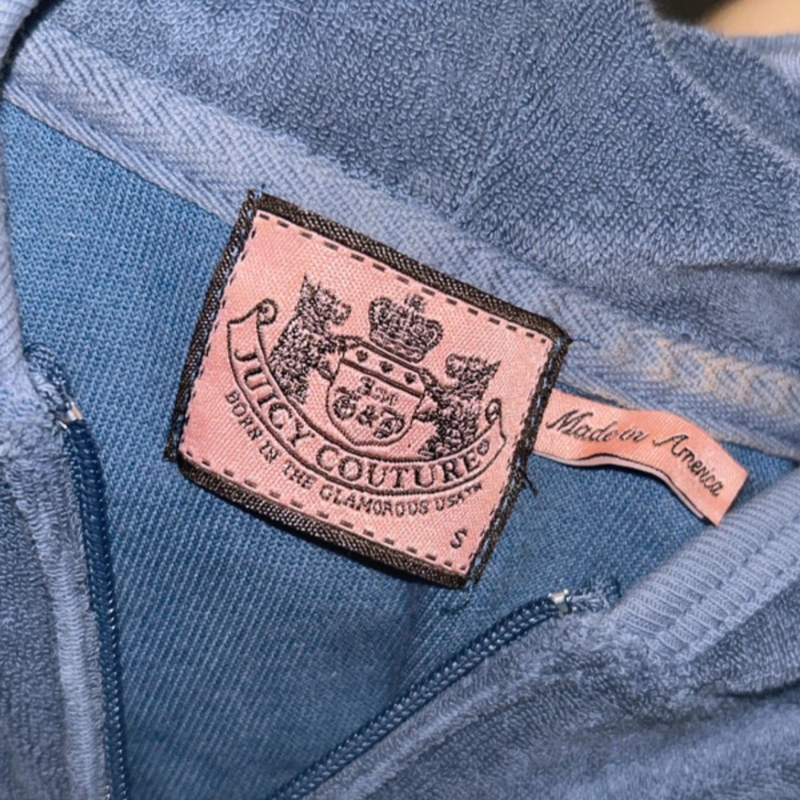 Blå velour hoodie Juicy Couture S - 3