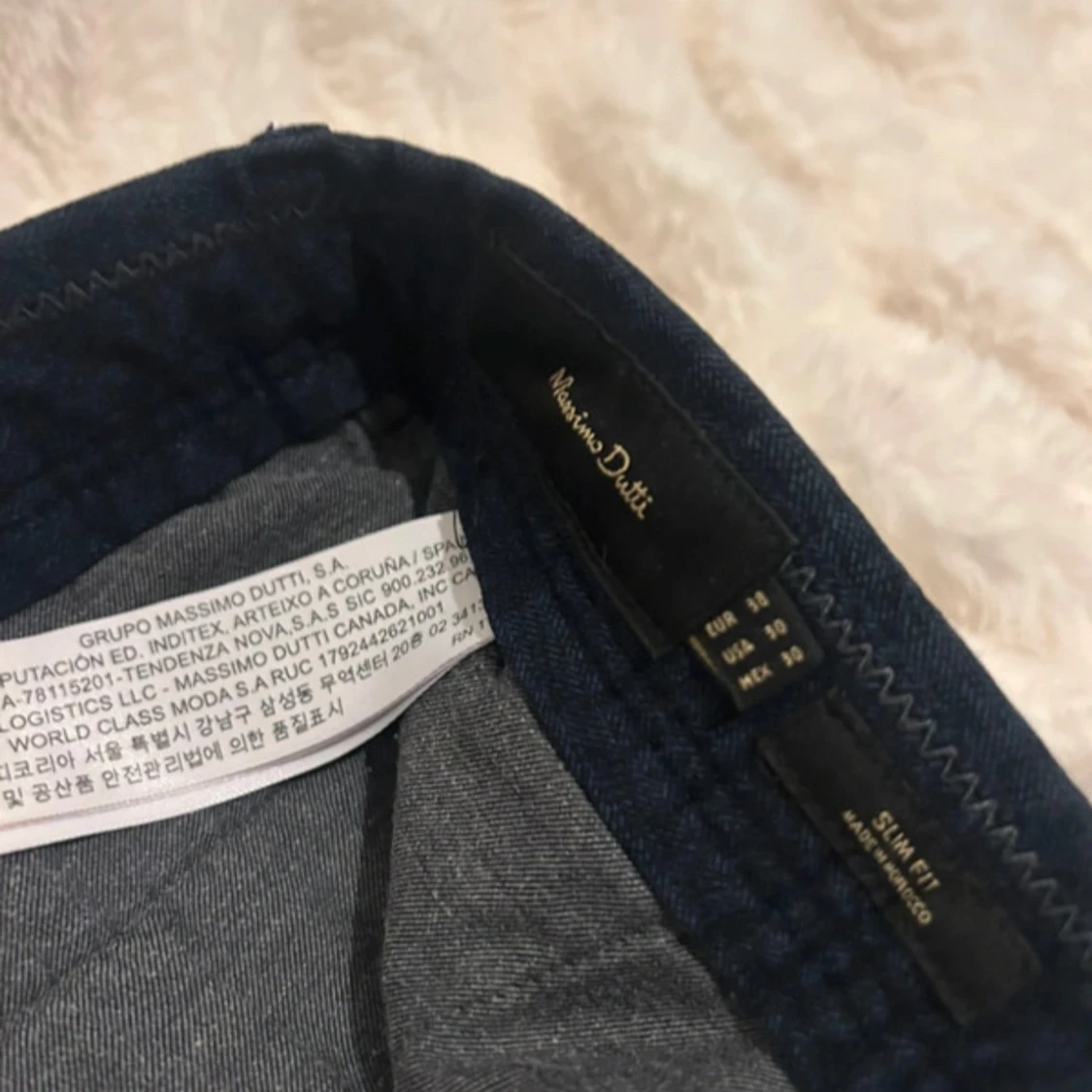 Mörkblå slim fit byxor Massimo Dutti - 1