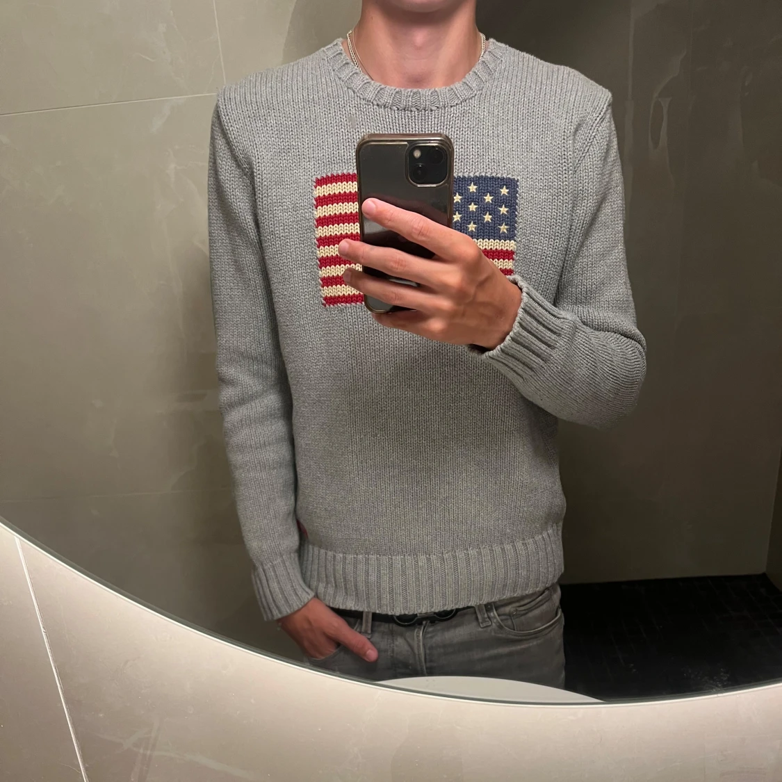 Grå stickad tröja Polo Ralph Lauren 🇺🇸💯 - 2