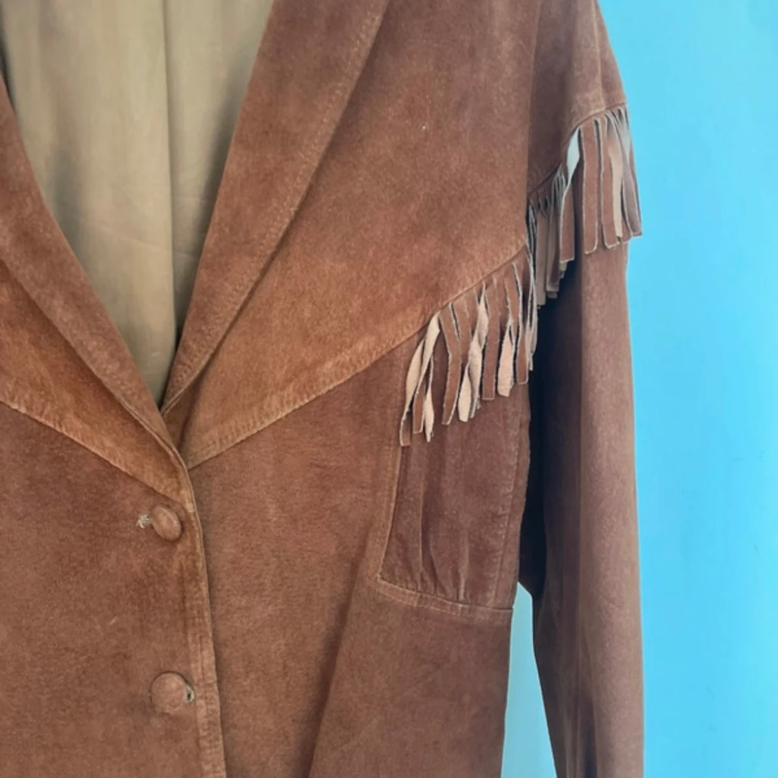 Brun mockajacka med fransar - 2