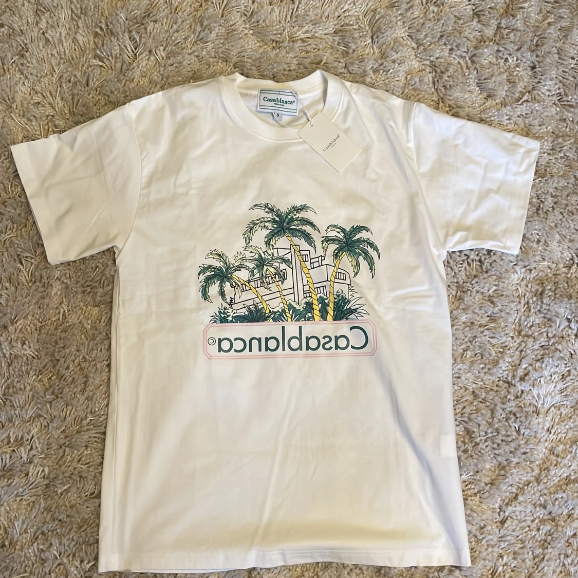 Vit t-shirt med tryck från Casablanca