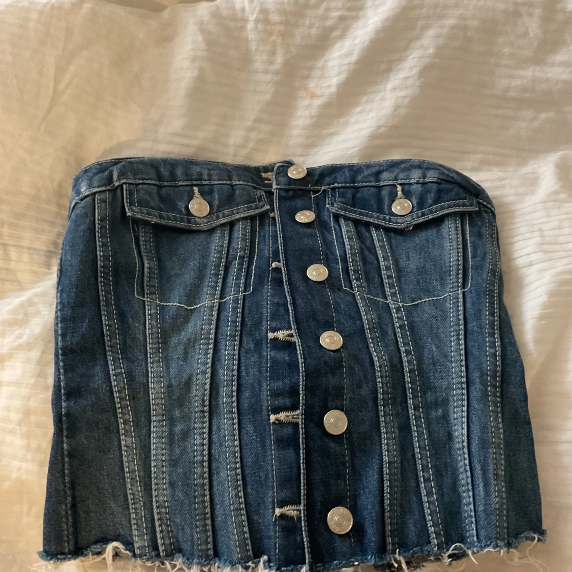 Jeans korsettopp med knappar