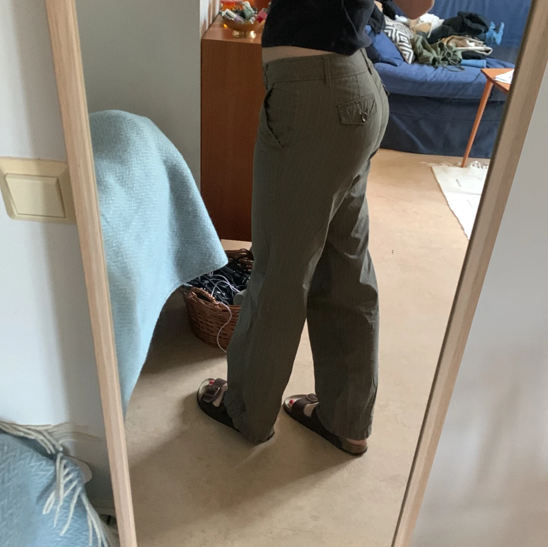 Lågmidjade tygbyxor - 2