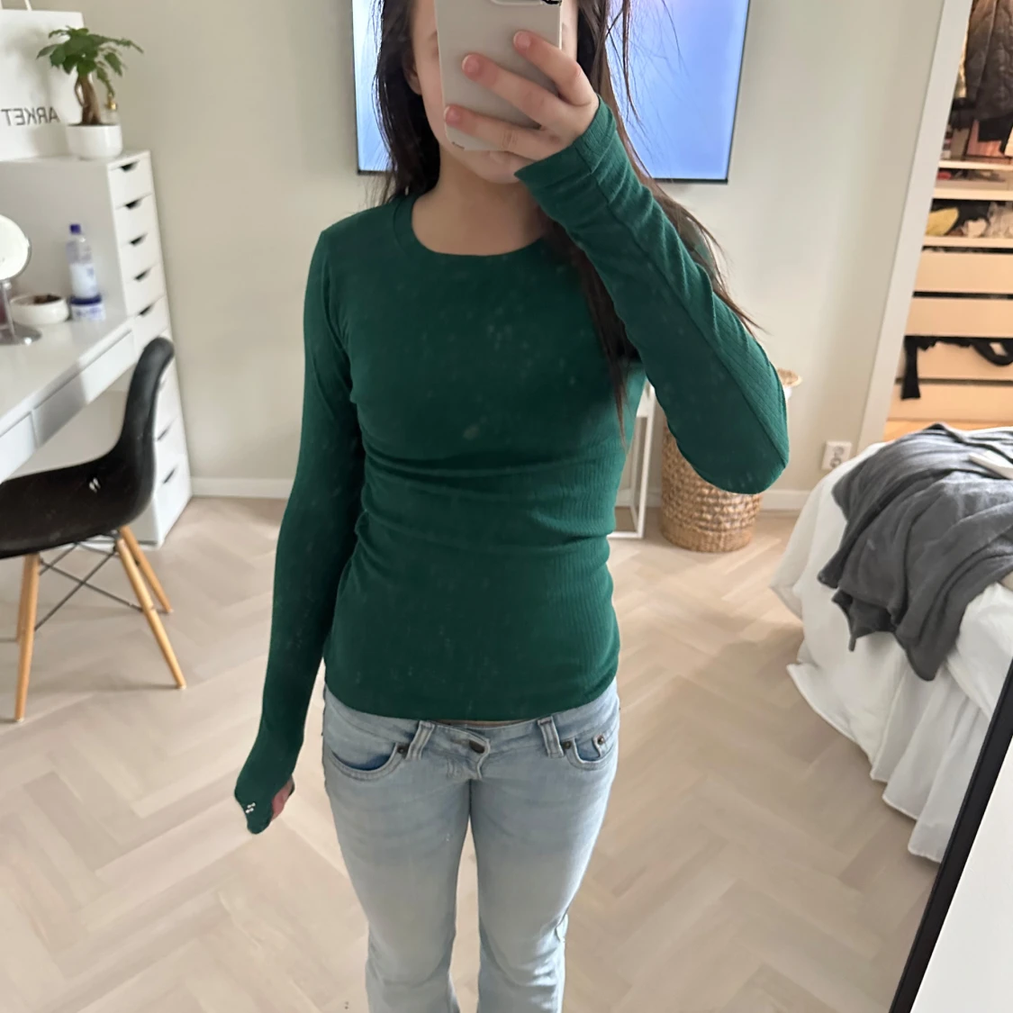 Grön långärmad topp