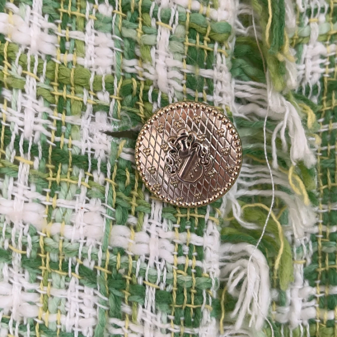 Grön tweed väst från Zara  - 1