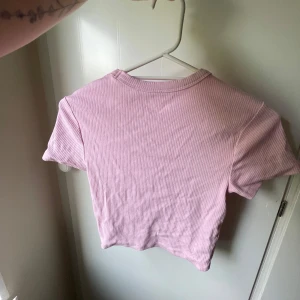 Rosa ribbad croppad topp FSBN Sister - Säljer en ljusrosa croppad topp från FSBN Sister. Toppen är ribbad med korta ärmar och rund halsringning. Perfekt för dig som gillar en enkel men trendig stil. Materialet är mjukt och stretchigt, vilket gör den superbekväm.