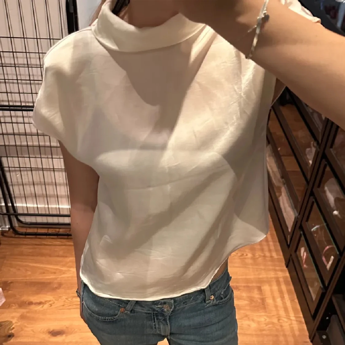 Vit sidenblus från Zara