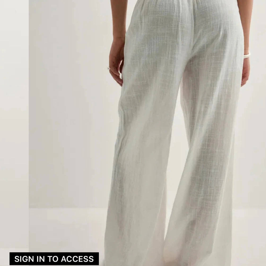 Vita linnebyxor med wide fit - 1