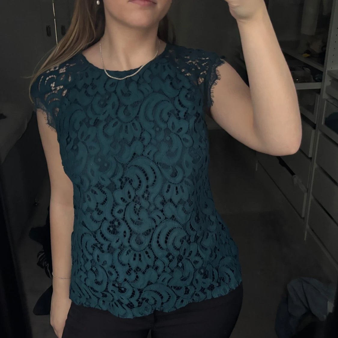 Grön/Blå elegant blus