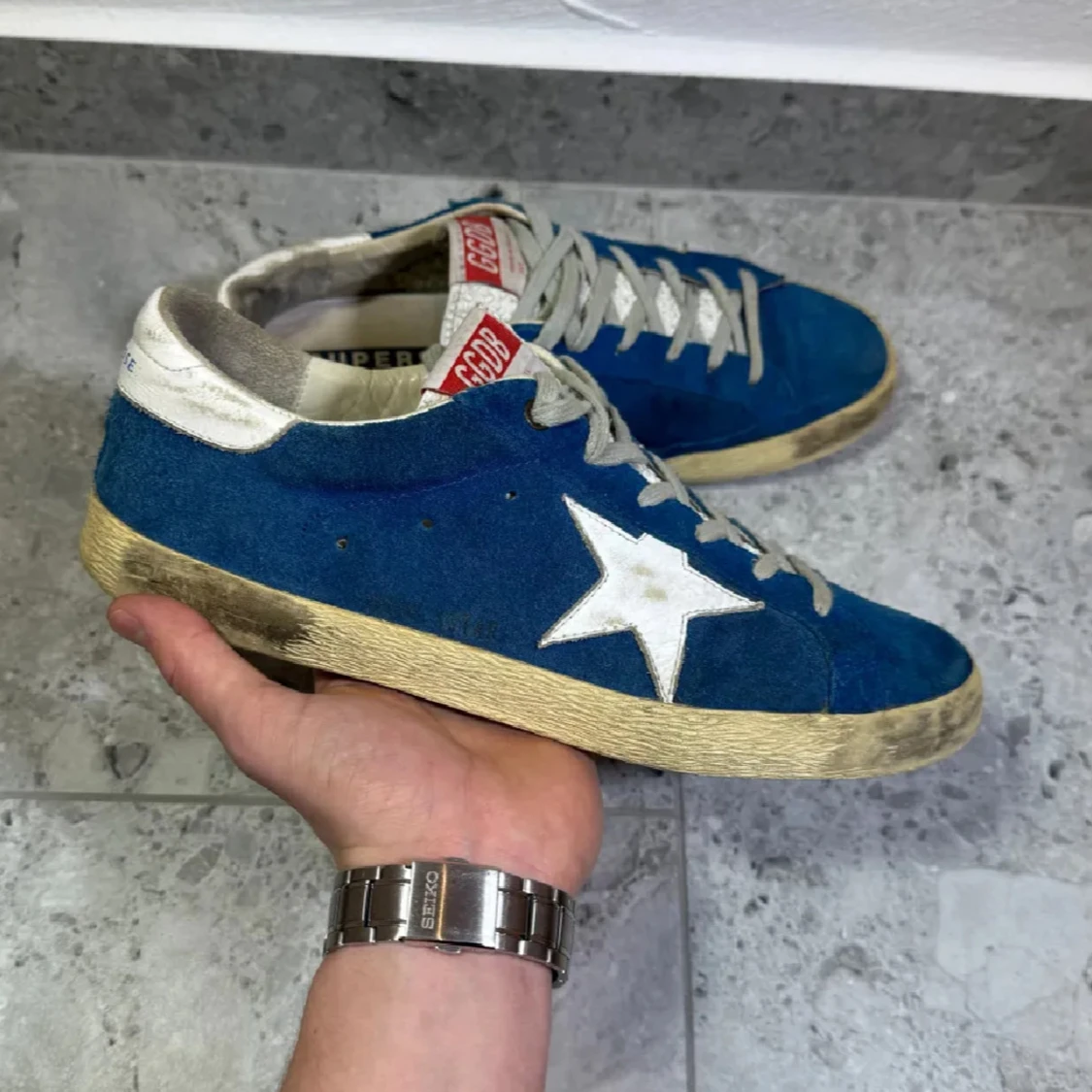 Blå sneakers från Golden Goose