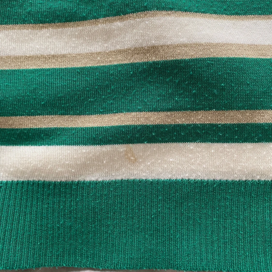 Grön och beige randig stickad linnetopp - 2