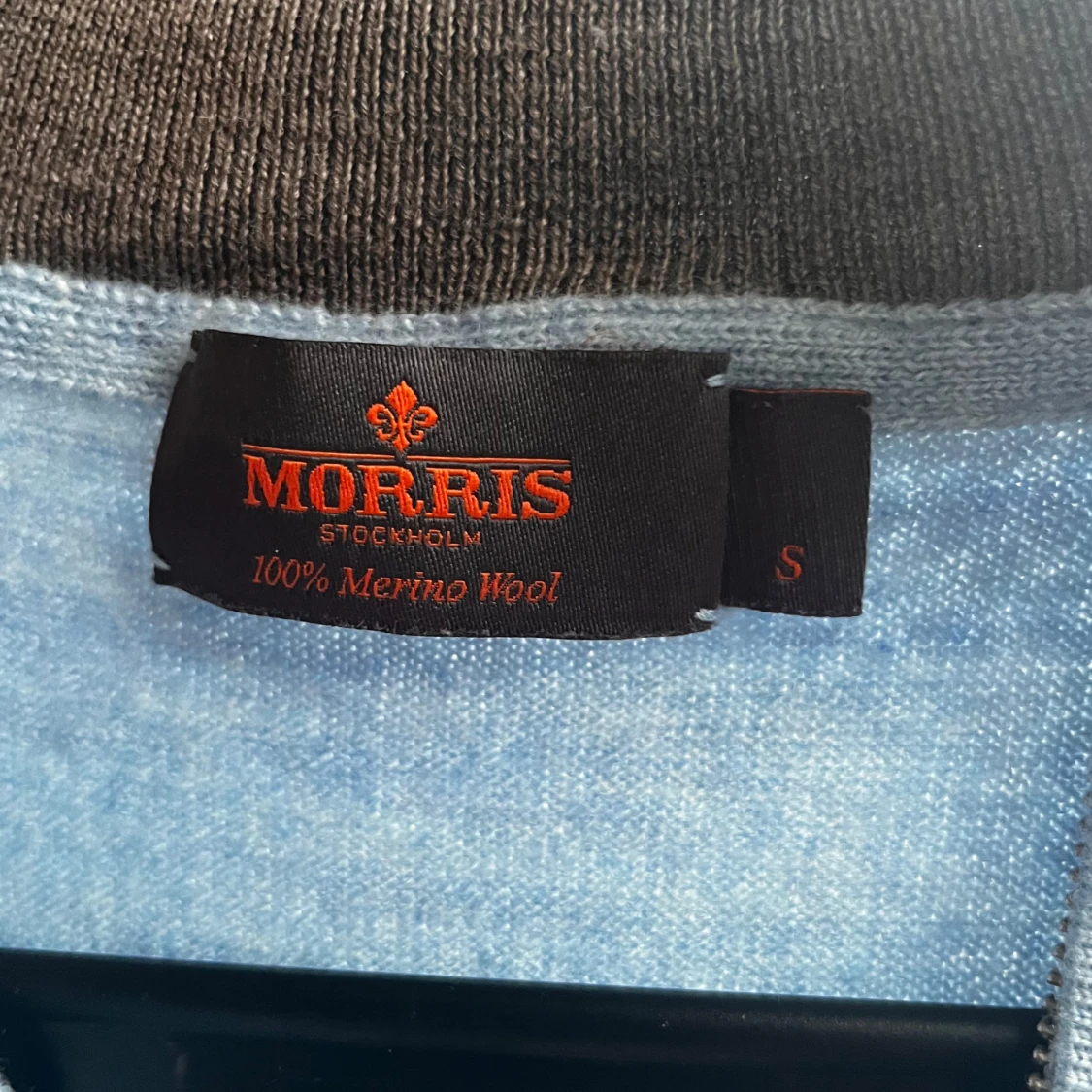 Ljusblå merinoullströja Morris S - 2