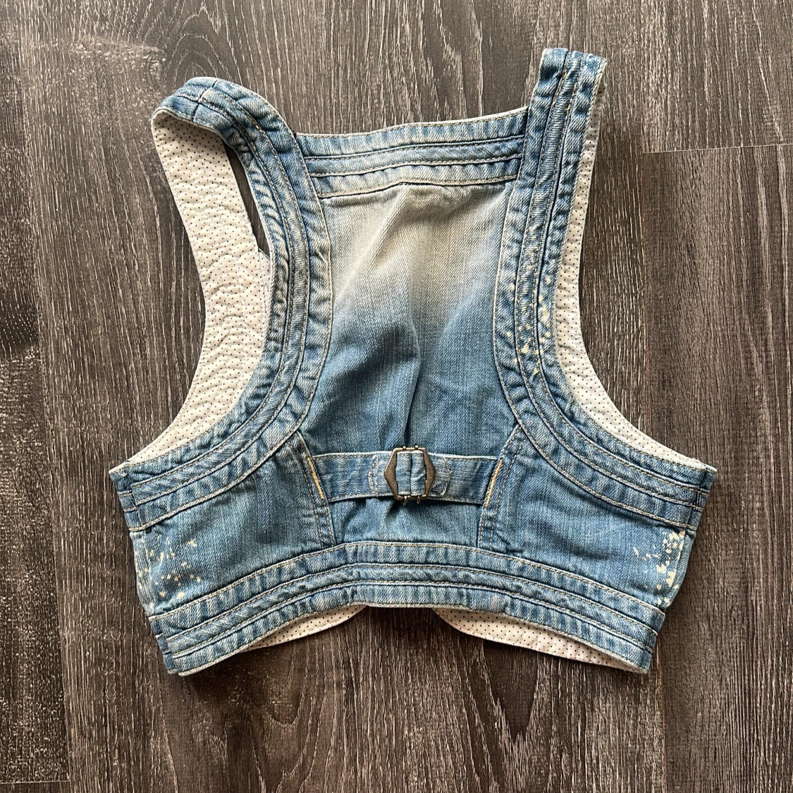 Ljusblå croppad jeansväst - 3