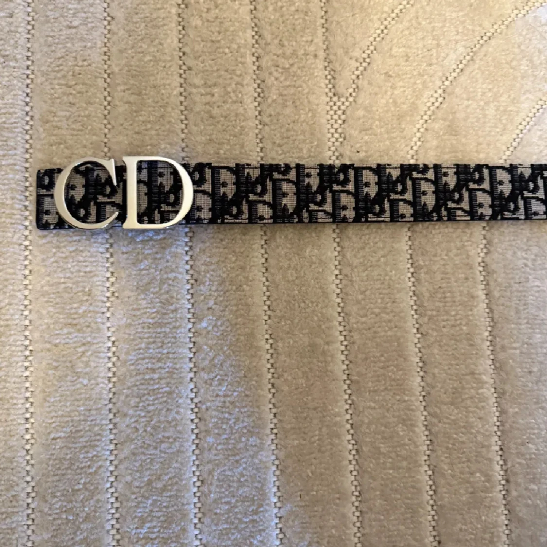 Svart och vit Dior bälte med CD-spänne - 2