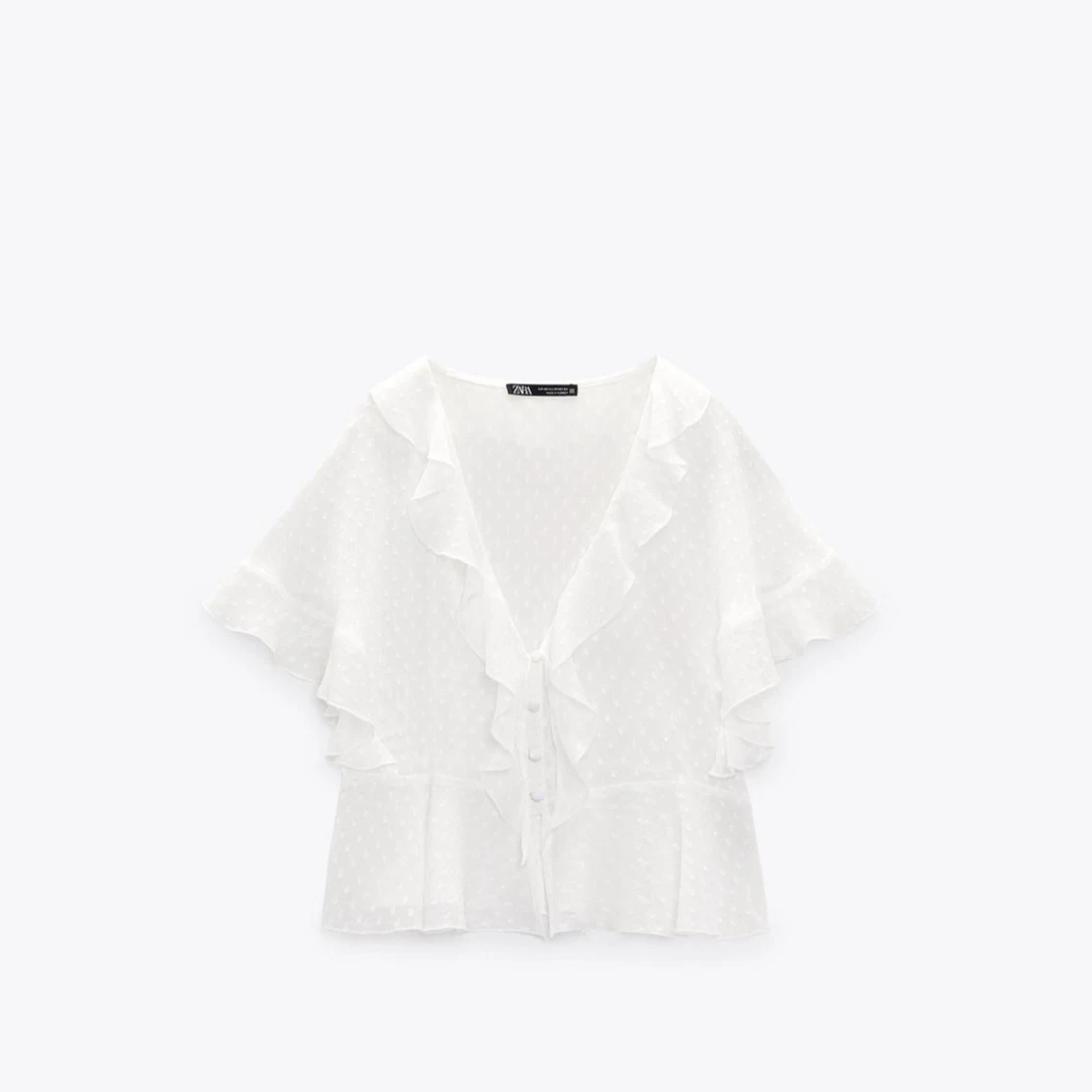 Vit volangblus från Zara - 2