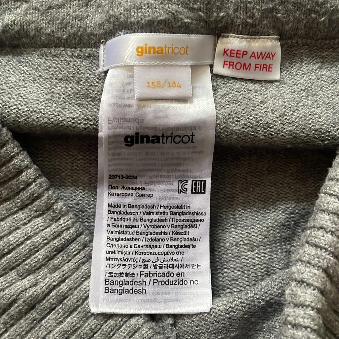 Grå stickade byxor från Gina Tricot - 1