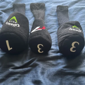 Headcover - Svart stickad golfmössa från Callaway med broderad logga i vitt och grönt. Klassisk form med ribbad kant och mjukt material som håller dig varm på golfbanan. Perfekt accessoar för golfare som vill ha stil och funktion.