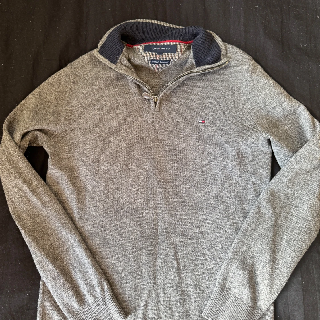 Grå half zip tröja Tommy Hilfiger
