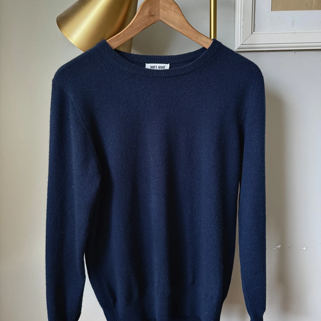 Mörkblå kashmirtröja Soft Goat • Small