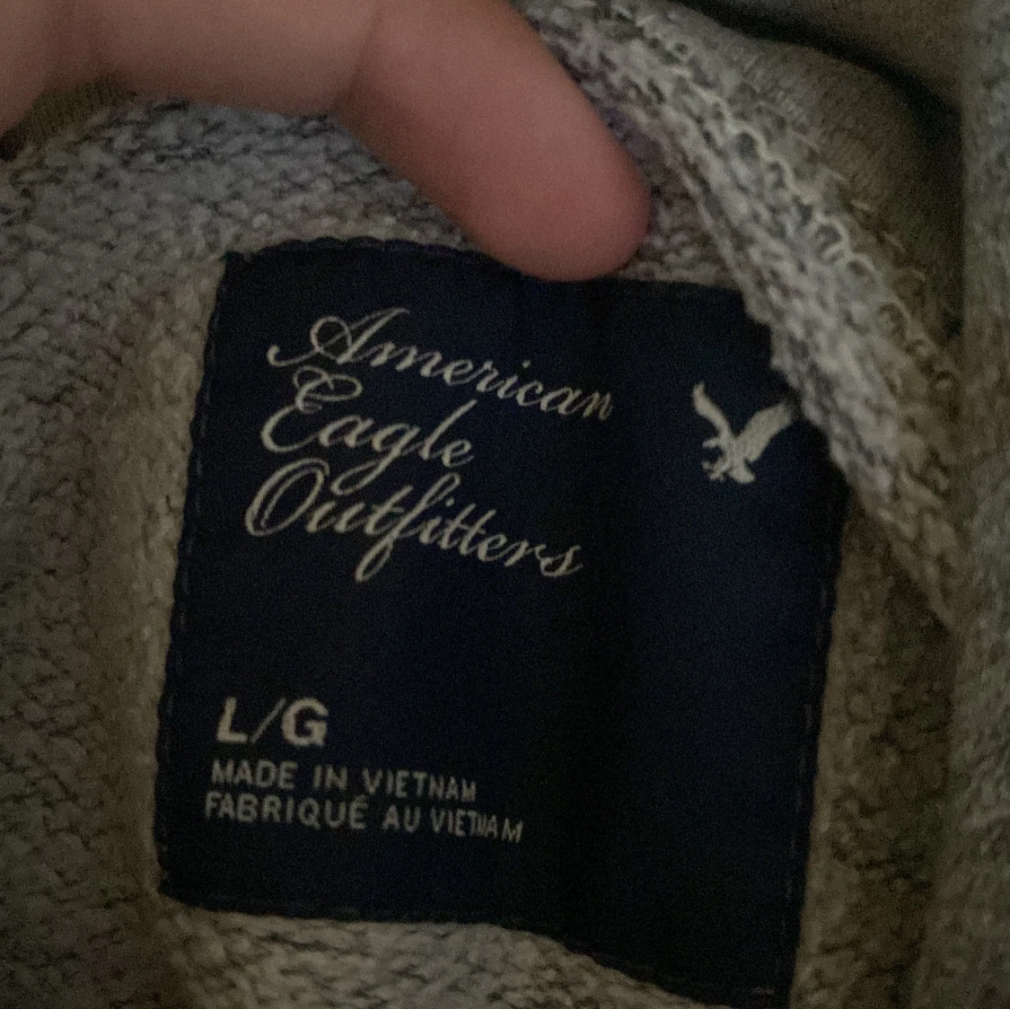 Grå  hoodie från American Eagle - 2