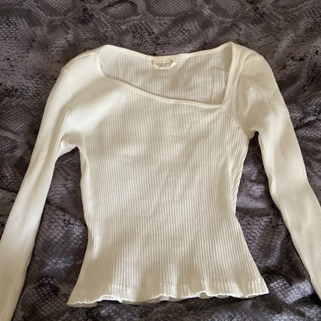 Vit ribbad topp, Gina tricot