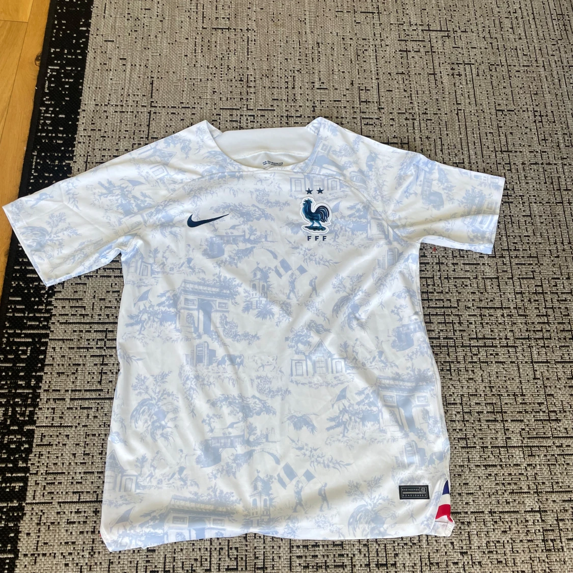 Frankrike Nike fotbollströja vit/blå