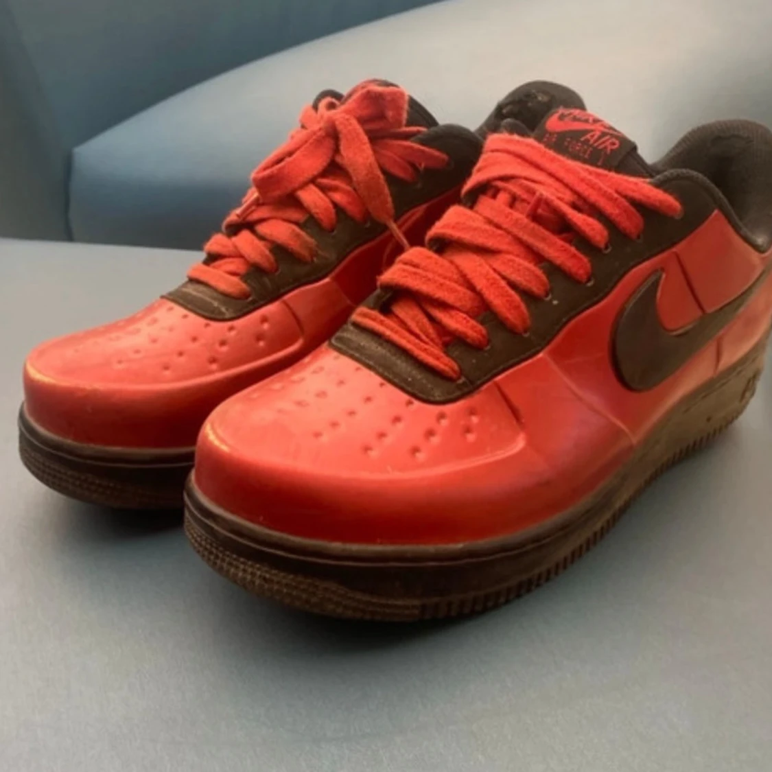 Nike Air Force 1 custom röd/svart - 2