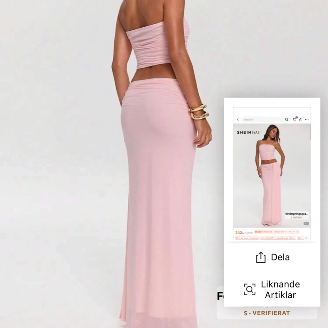 Rosa Set Kjol Topp  - 1