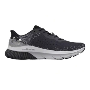 Svarta Under Armour HOVR sneakers - Snygga svarta Under Armour HOVR sneakers med stickad ovandel och ventilerande mesh. Skorna har vita och grå detaljer, en rund tå och platt sula. Perfekt för dig som gillar sportig stil och vill ha bekväma skor med cool design och snörning.