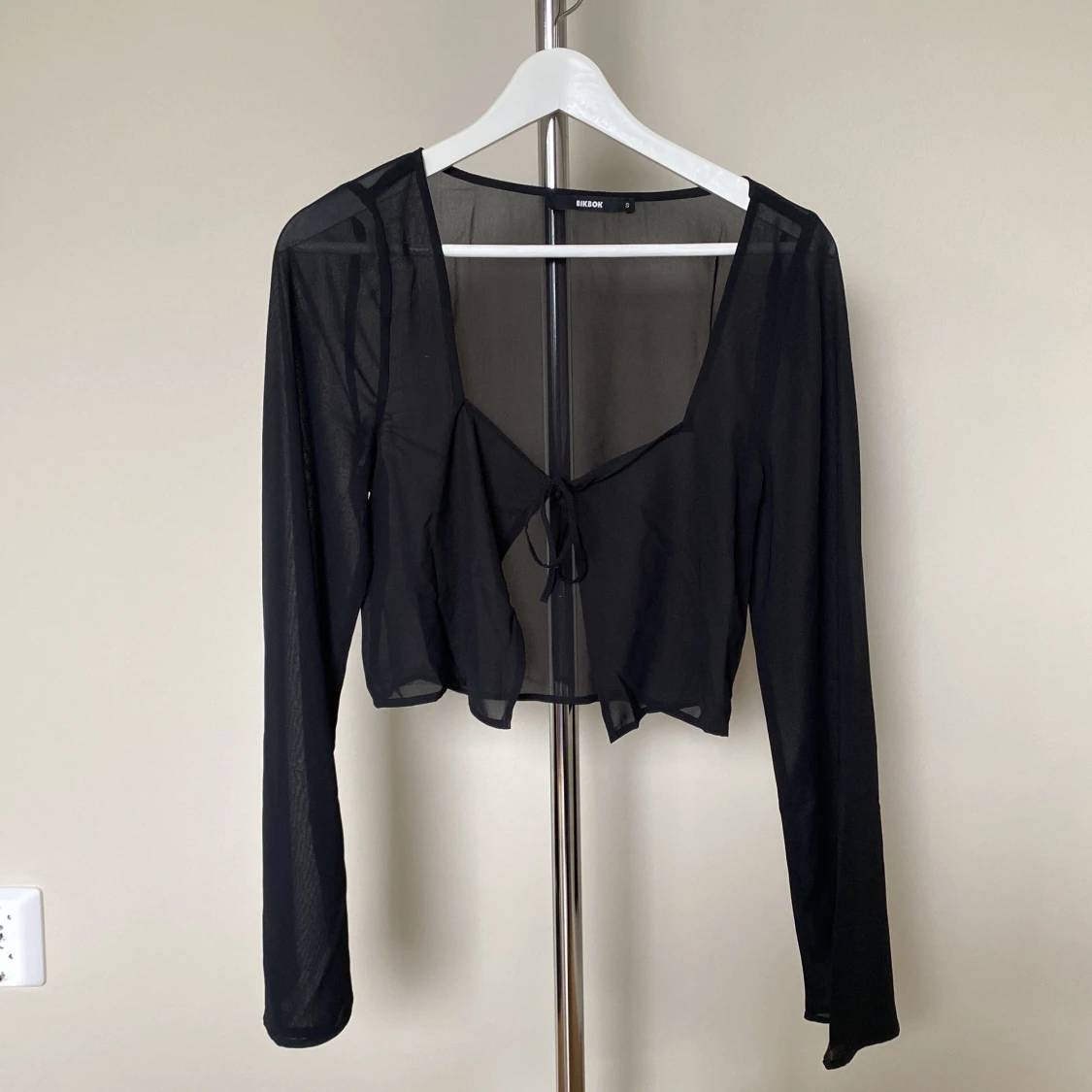 Svart mesh blus från Bik Bok