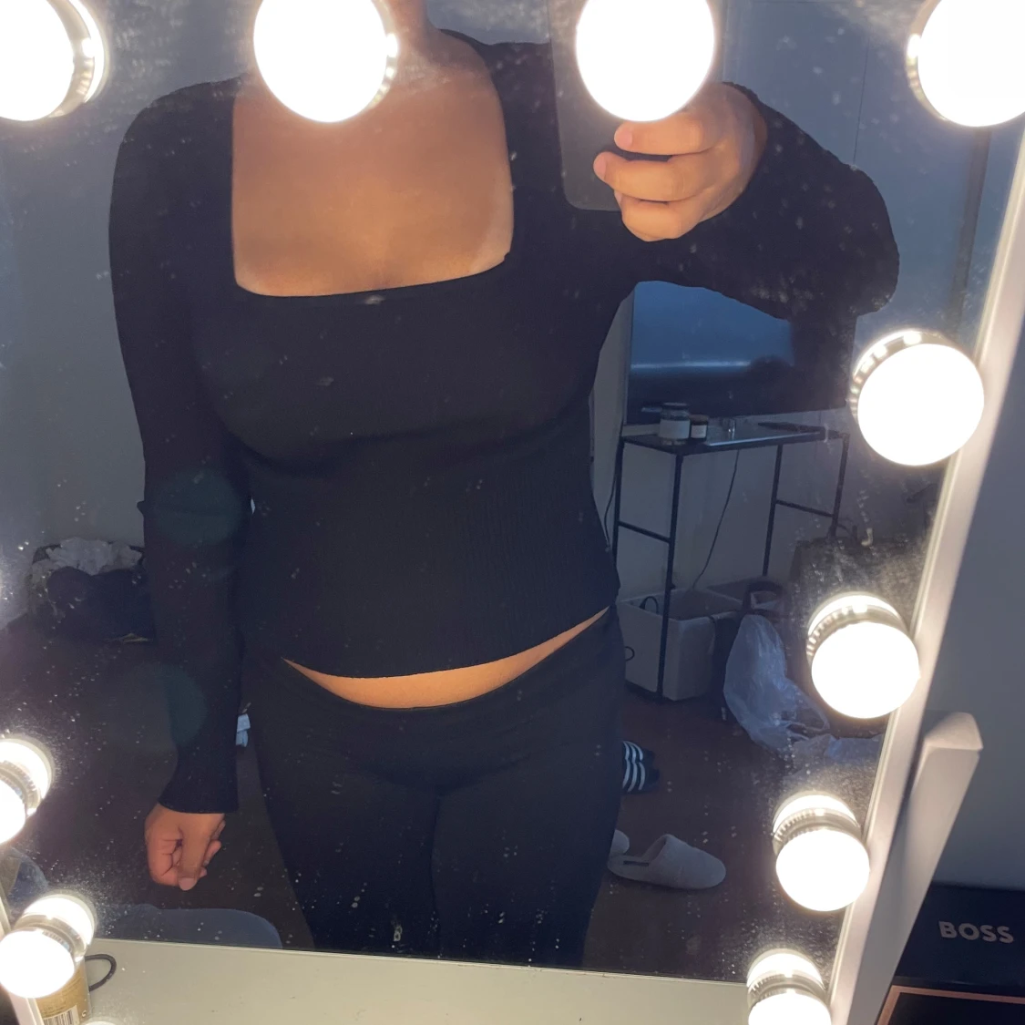 Svart ribbad topp från BikBok - 1