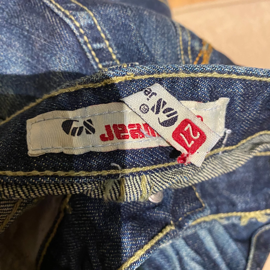 Blå lågmidjade bootcut jeans - 4