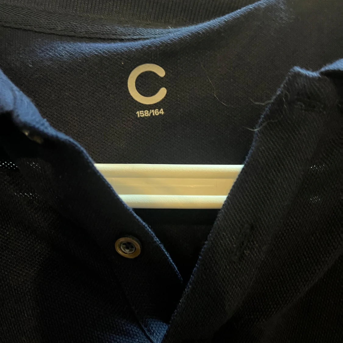 Mörkblå långärmad pikétröja C - 1