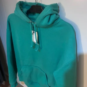 Grön hoodie med ficka - Snygg grön/turkos hoodie med justerbar huva och en  magficka💚storlek XS men är lite oversize så passar även S/M. Prislappen är kvar 