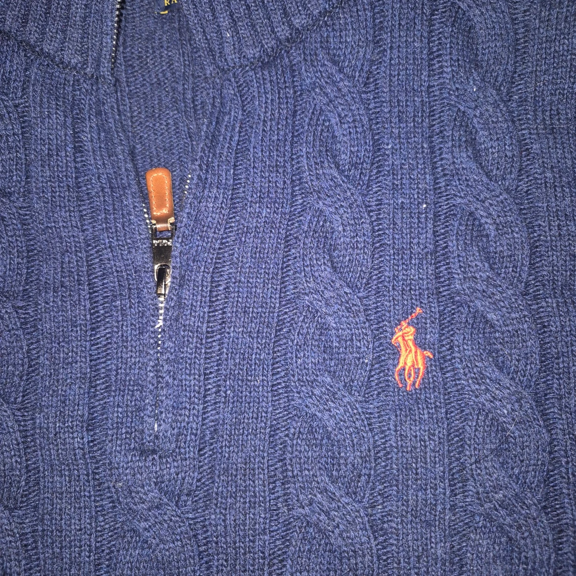 Mörkblå kabelstickad tröja från Polo Ralph Lauren - 4
